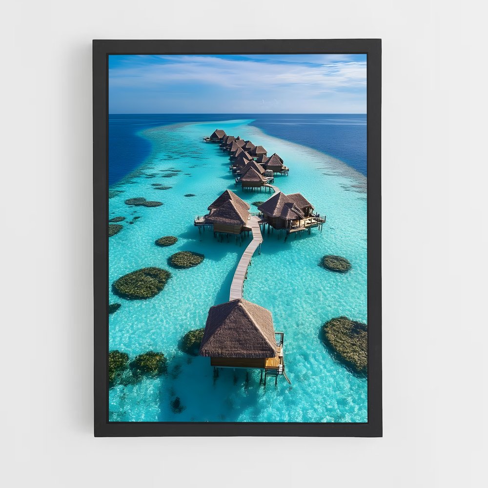 Poster Évasion aux Maldives – affiche Plongée sous-marine (vue 2)